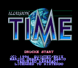 Illusion of Time (Germany) Title Screen